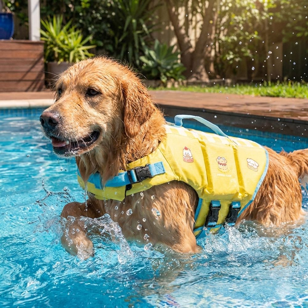Life Jacket - Chaleco Salvavidas Impermeable para Perros, Ajustable,