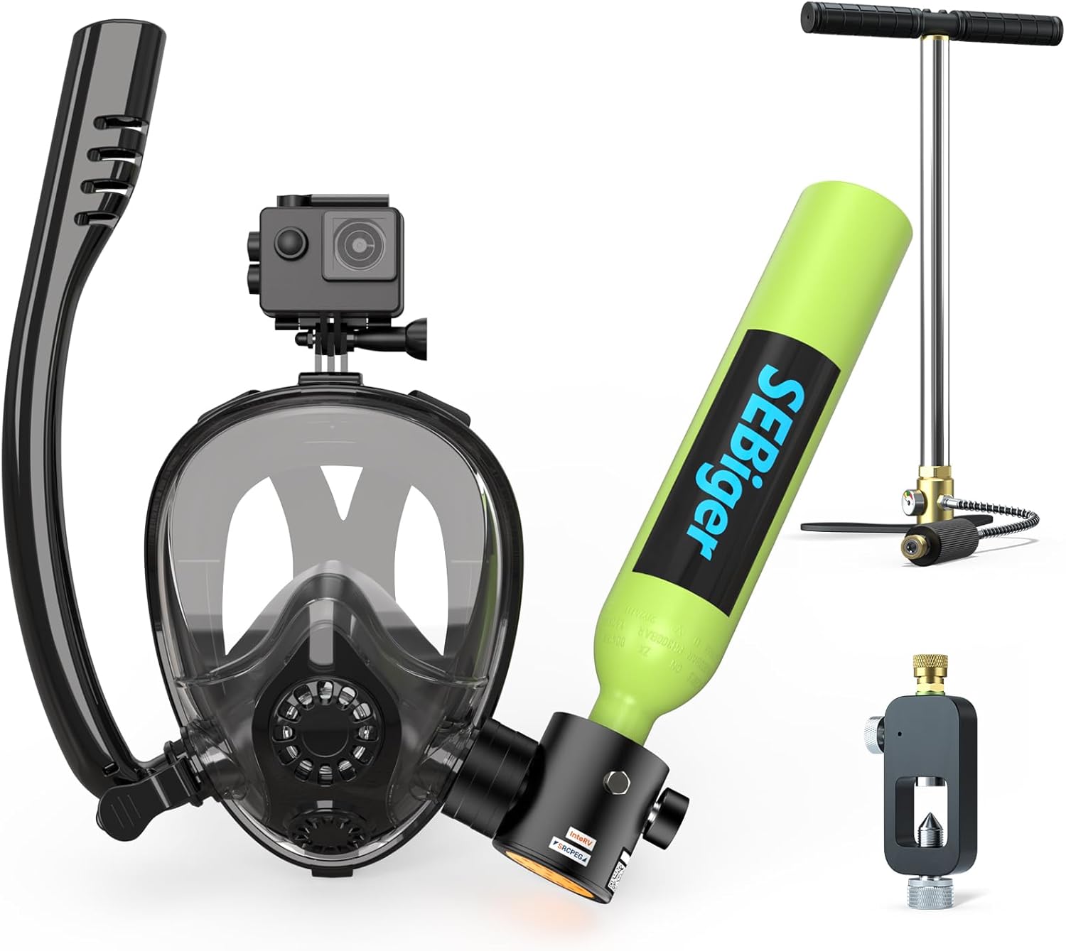 Snorkel Set - Mini Tanque de Buceo de 0.5L