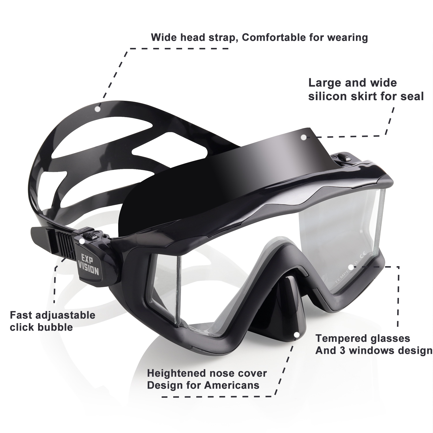 EXP VISION-máscara de buceo co - Goggles Swim reseña y precio